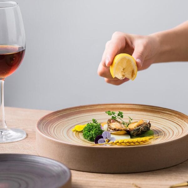 Rustic Porcelain Dinner Plate Set Wholesale - Image 3