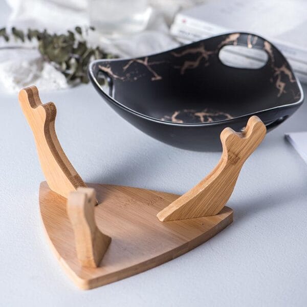 Marble Gold Ceramic Fruit Salad Bowl Wholesale - Image 3