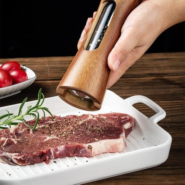 Acacia Wood Salt Pepper Grinder Set Wholesale Bulk - Image 2