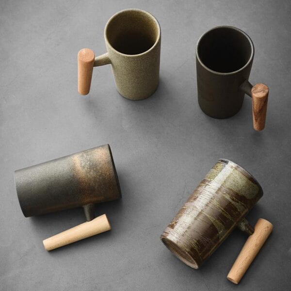 Wooden Handle Ceramic Tea Cup Wholesale - Image 2