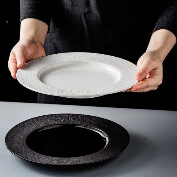 Flat White Porcelain Dinner Plates Wholesale - Image 2