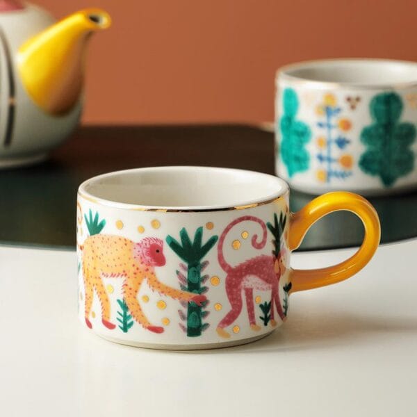 Gold Ceramic Coffee Tea Set Customizable Wholesale - Image 3