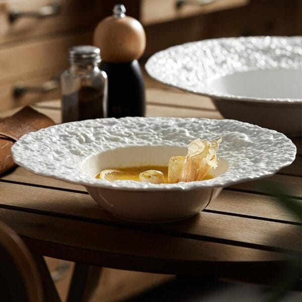 Matte White Porcelain Deep Soup Plate Wholesale - Image 3