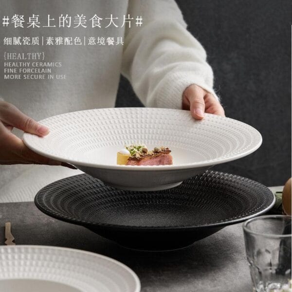 Luxury Black Ceramic Dinnerware Set Wholesale - Image 3