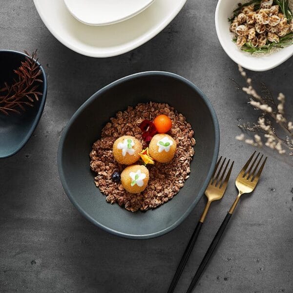 Irregular Ceramic Noodle Bowl 1280ML Wholesale - Image 3
