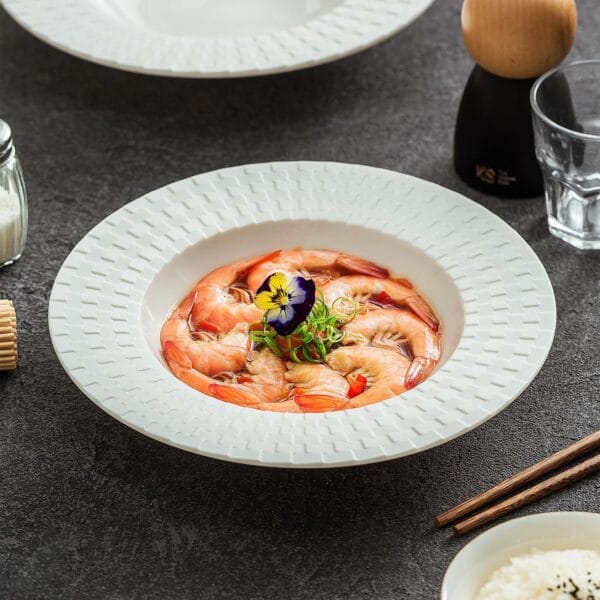 Embossed Porcelain Dinner Plate Wholesale - Image 4