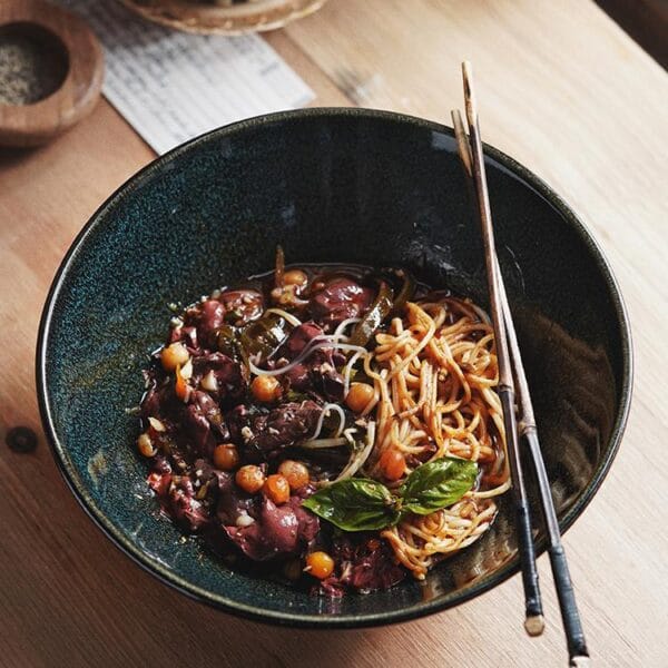 Porcelain Reactive Glazed Ramen Bowl Wholesale - Image 4