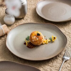 Cobblestone Porcelain Black Plate Wholesale