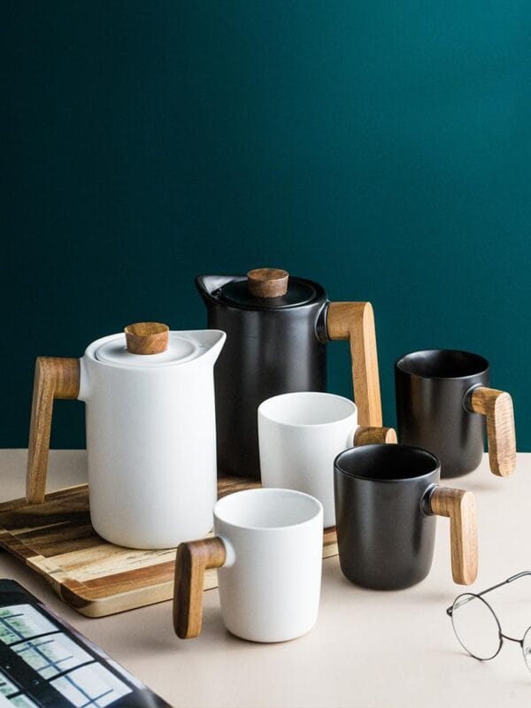 Nordic Ceramic Coffee Tea Pot Set Wholesale - Image 3