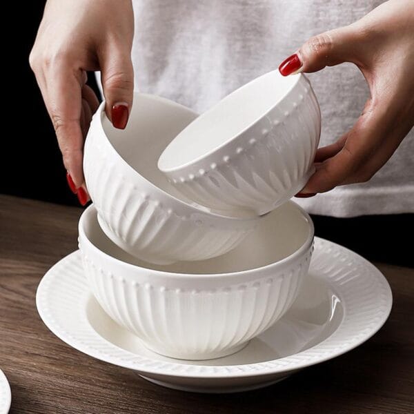 Gold Rim Bone China Dinnerware Set Wholesale - Image 2