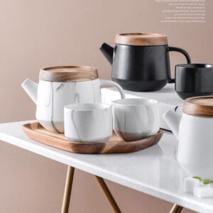 Marble Ceramic Teapot Tray Set Wholesale Nordic