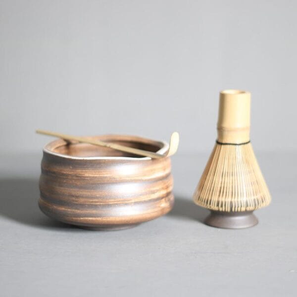 Ceramic Matcha Bowl Bamboo Whisk Set Wholesale - Image 4