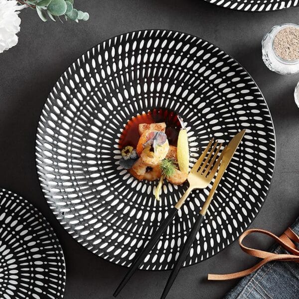Large Matte Black Porcelain Dinner Plate Wholesale - Image 3