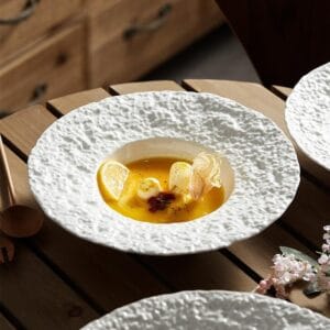 Matte White Porcelain Deep Soup Plate Wholesale