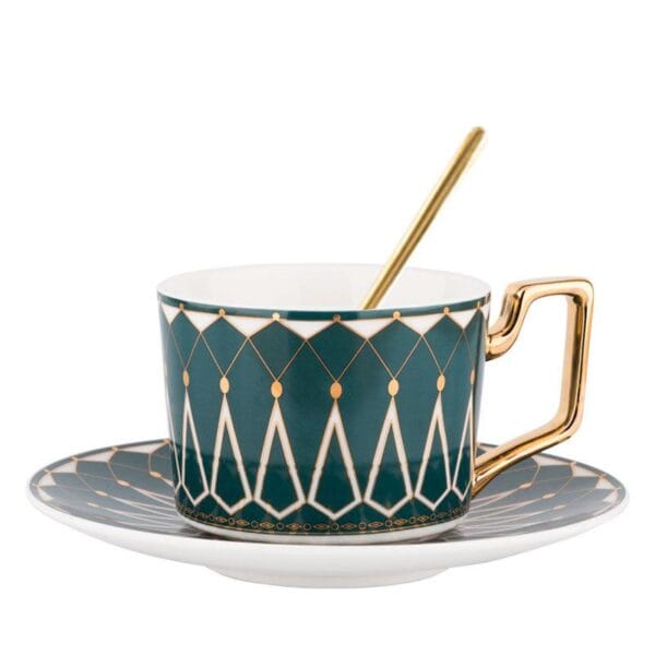 Golden Ceramic Coffee Tea Cup Set Wholesale Cafe - Image 4