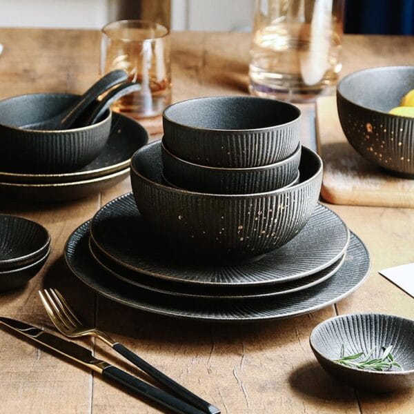 Matte Black Porcelain Deep Plate Wholesale