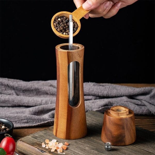 Acacia Wood Salt Pepper Grinder Set Wholesale Bulk - Image 4