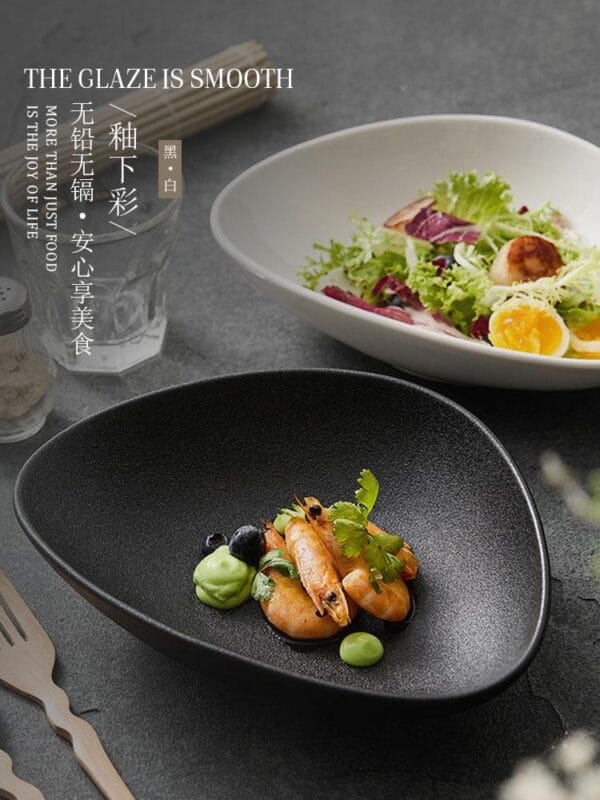 Matte Black Speckled Ceramic Plate Set Wholesale - Image 2