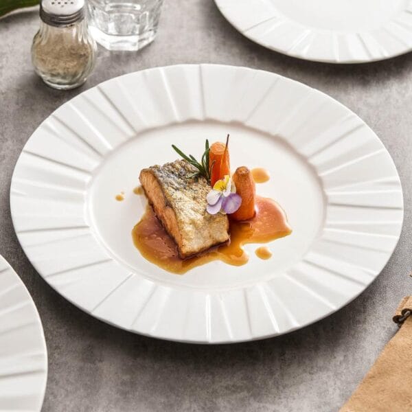 Matte Black White Ceramic Deep Plate Wholesale