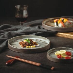 Black Frosted Rectangular Ceramic Plate Wholesale