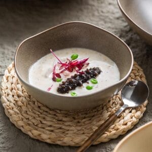 Retro White Ceramic Salad Stone Bowl Wholesale