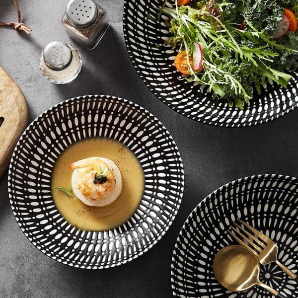 Black White Porcelain Tableware Bowls Wholesale - Image 4