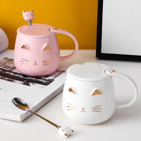 Cat Mug with Spoon Wholesale - Image 3