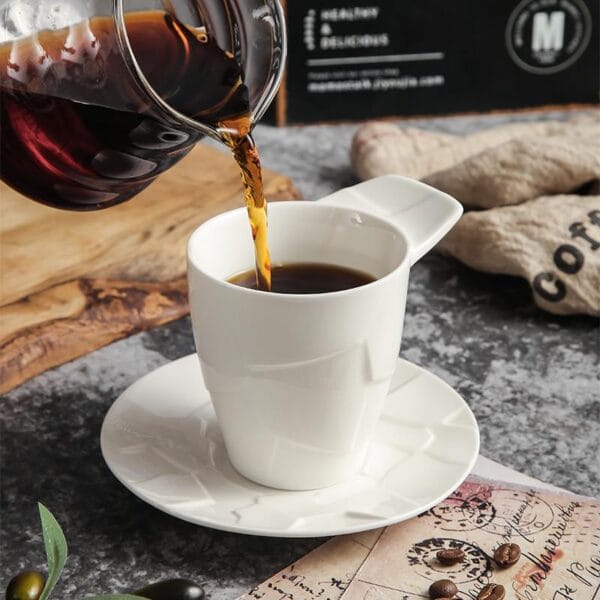 Retro Ceramic Coffee Mug Saucer Set Wholesale Bulk - Image 3