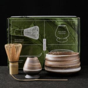 Ceramic Matcha Bowl Bamboo Whisk Set Wholesale