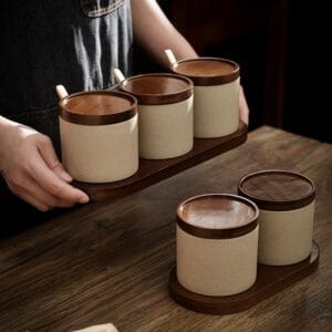 Japanese Ceramic Spice Jars Set Wholesale Horeca