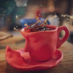 Matte Ceramic Thinker Mug Saucer Set Wholesale