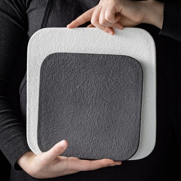 White Square Ceramic Soup Fruit Tray Wholesale - Image 2