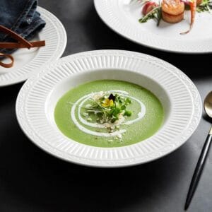 Embossed Bone China Round Plate Wholesale