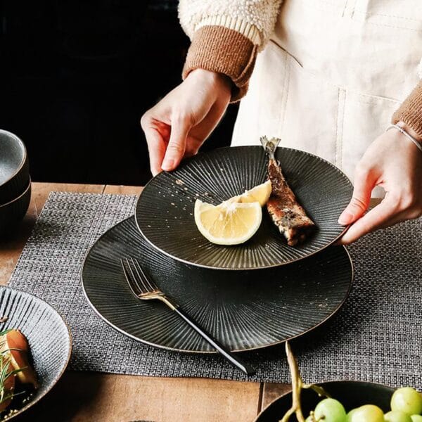 Matte Black Porcelain Deep Plate Wholesale - Image 3