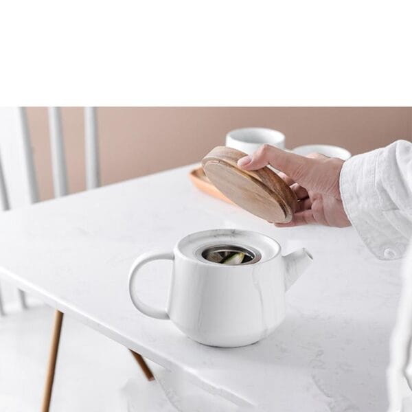 Marble Ceramic Teapot Tray Set Wholesale Nordic - Image 4