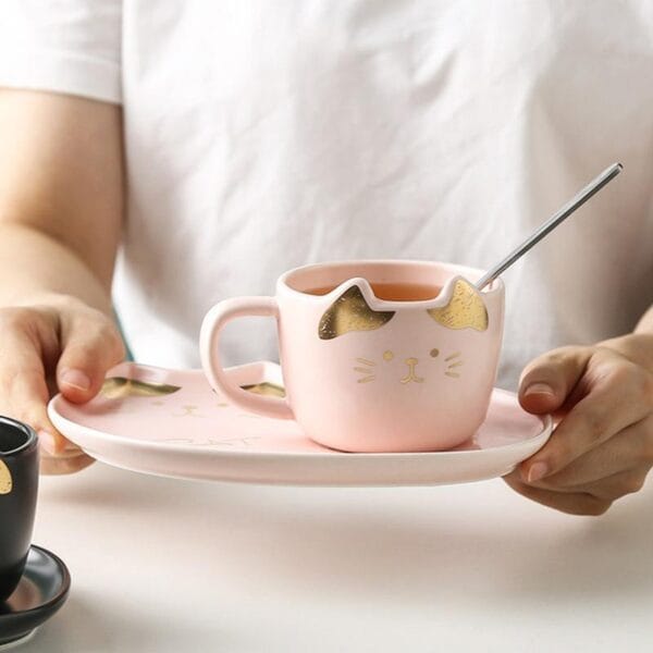 Cat Ceramic Coffee Mug Tray Set Wholesale Horeca - Image 4