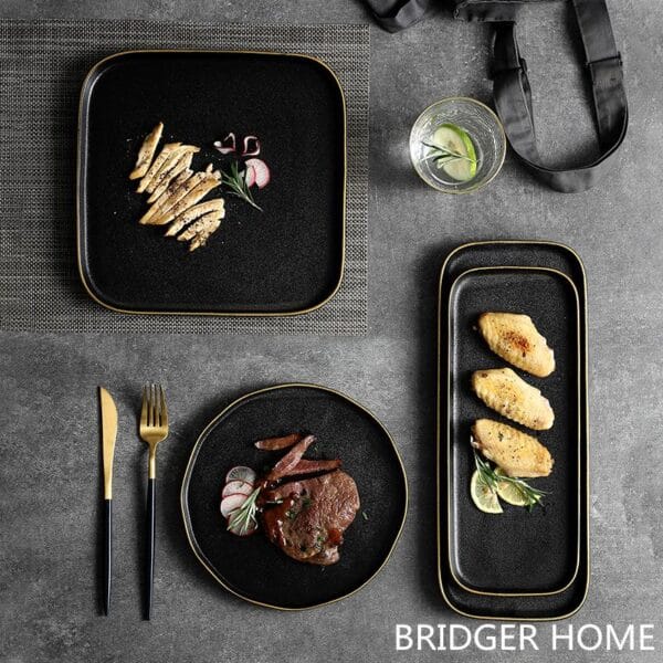 Matte Black Ceramic Charger Plates Wholesale - Image 2