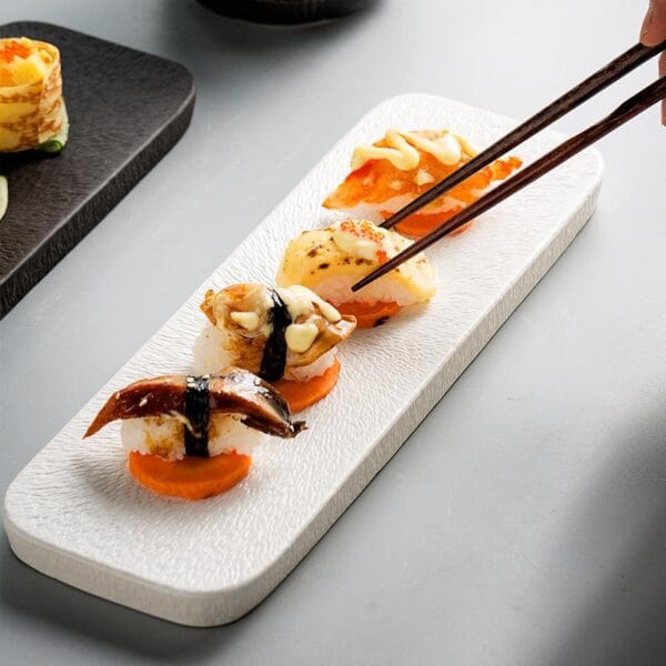 Blue Porcelain Sushi Dish Rectangular Wholesale - Image 2