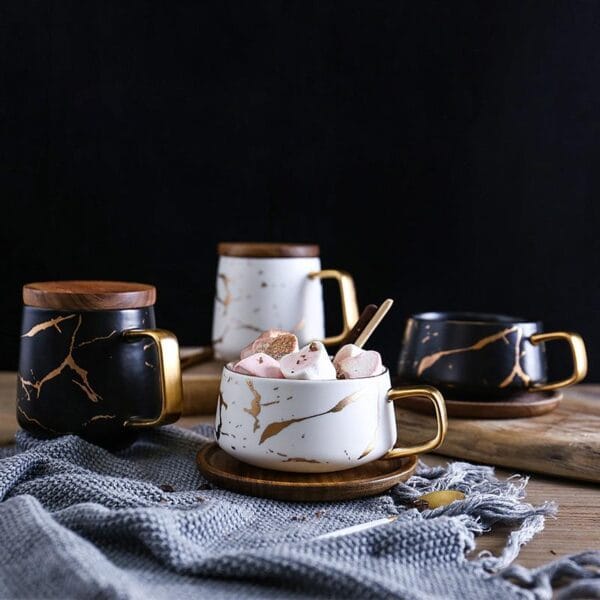 Marble Gold Ceramic Coffee Mug Wholesale - Image 2
