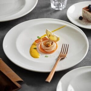 Golden Embossed Ceramic Dinner Plate Wholesale