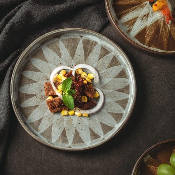 Black Frosted Rectangular Ceramic Plate Wholesale - Image 2