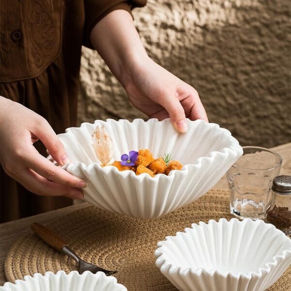 Matte White Porcelain Salad Bowl Wholesale