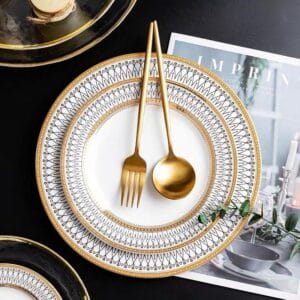 Bone China Dinner Set Gold Rim Wholesale