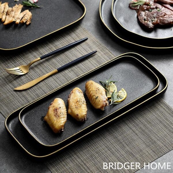 Matte Black Ceramic Charger Plates Wholesale - Image 4