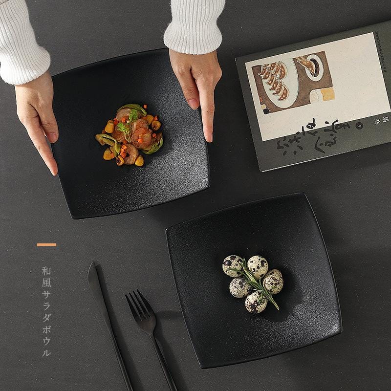 Gold Black Ceramic Steak Plate Wholesale - Image 4