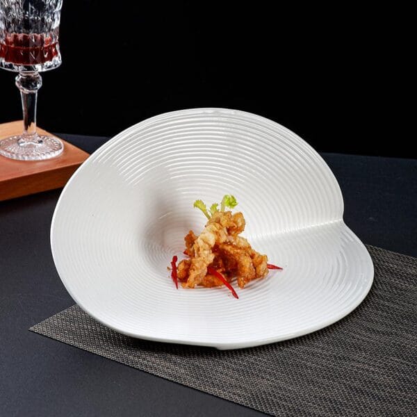 White Irregular Ceramic Show Platter Wholesale - Image 3