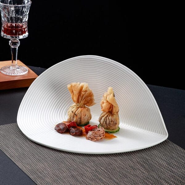 White Irregular Ceramic Show Platter Wholesale