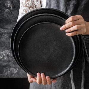 Matte Black Bone China Dinner Plate Wholesale