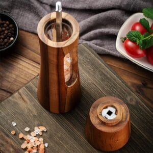 Acacia Wood Salt Pepper Grinder Set Wholesale Bulk