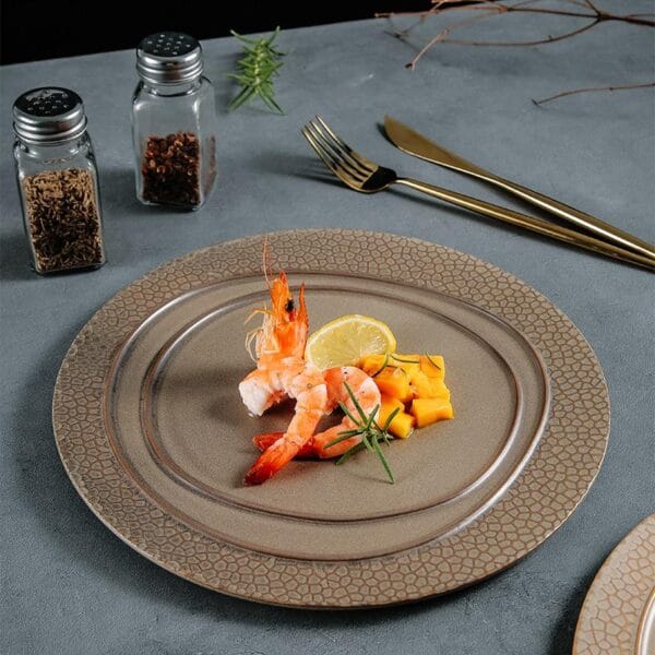 Embossed Square Porcelain Dinner Plate Wholesale